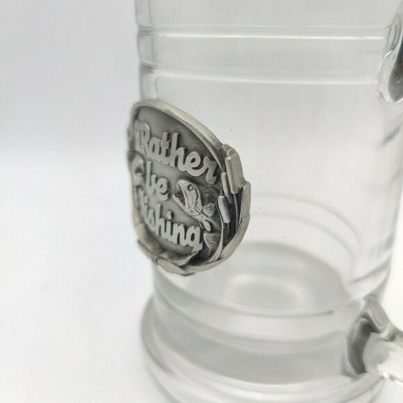 Beer Mug Glass "I'd Rather Be Fishing" Father's Day Gift Birthday Gift Fisherman - Picture 2 of 8